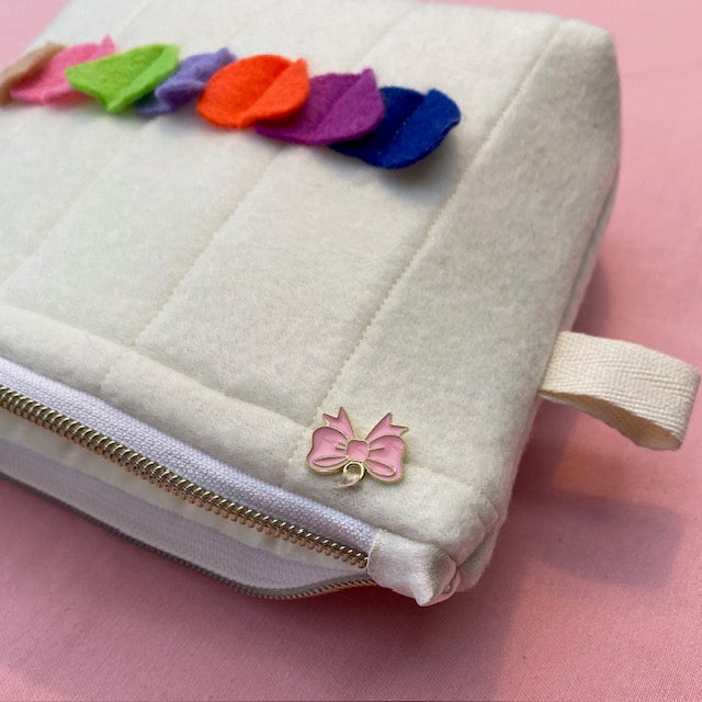 Cream Heart Pouch