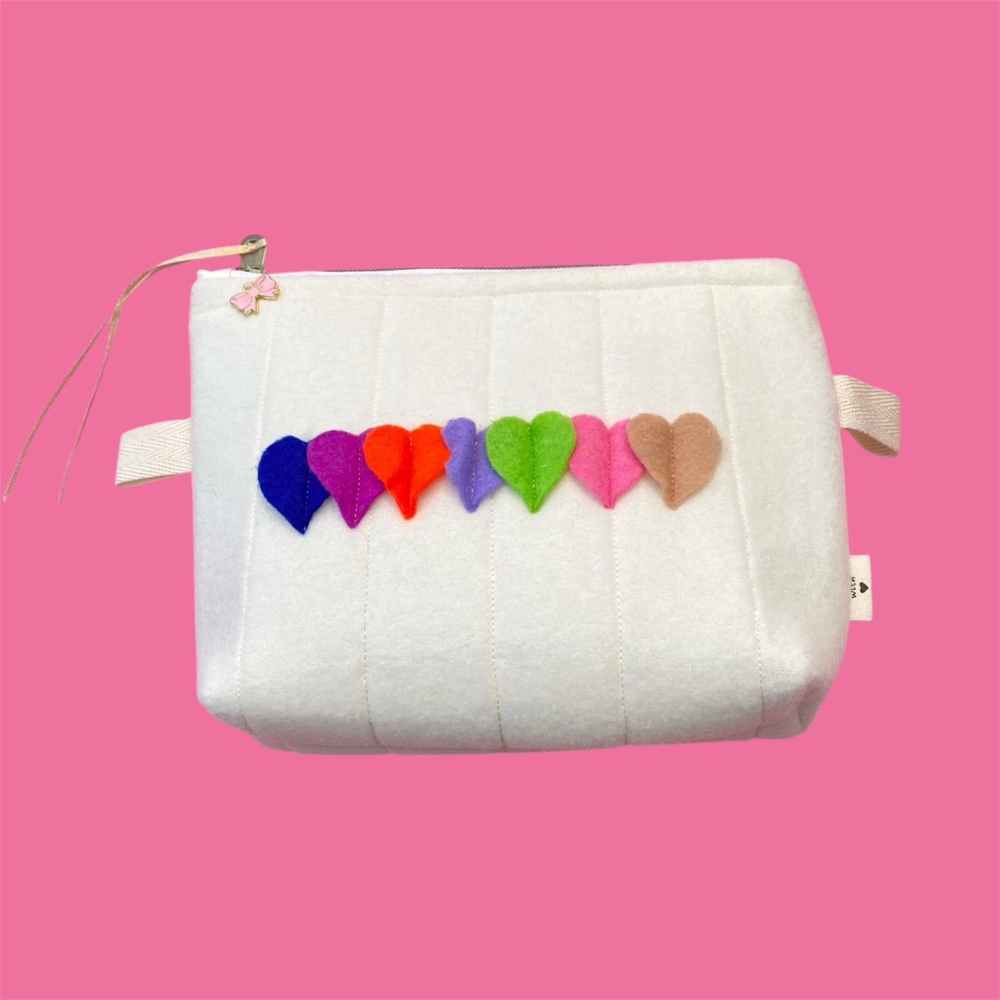 Cream Heart Pouch